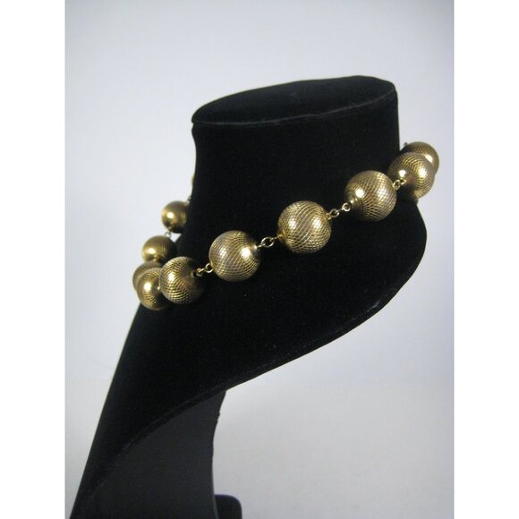 Monet Station Beaded Goldtone Chain Necklace 19 Inch Vintage 1960 1950 Statement - Picture 8 of 9